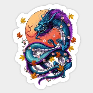 Vaporwave Japanese Dragon Sticker